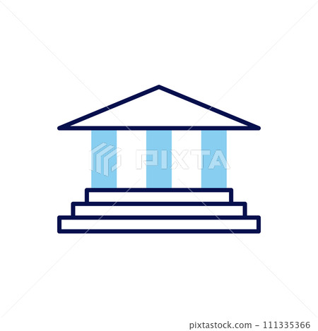 Bank Building related vector icon 111335366