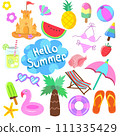 Summer fun cute vector set for hot season  111335429