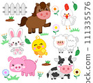 farm animals Hand drawn Cute  vectors  for kids set 111335576