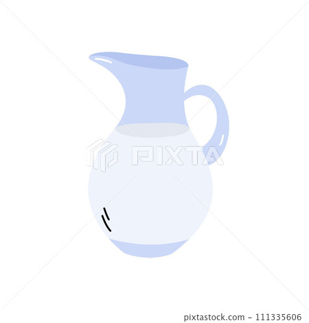 Milk jug doodle vector illustration. Dairy product in product. Simple hand drawn object 111335606