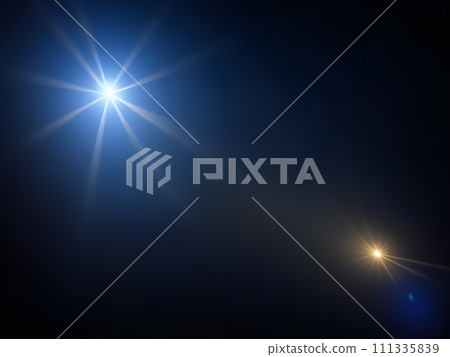 lens flare and rays of light isolated on black background. Generative AI lens flare and rays of light isolated on black background. Generative AI 111335839