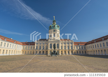 Berlin, Germany - July 19, 2022 : front side at Charlottenburg Palace (Schloss) the Baroque summer palace with garden 111335910