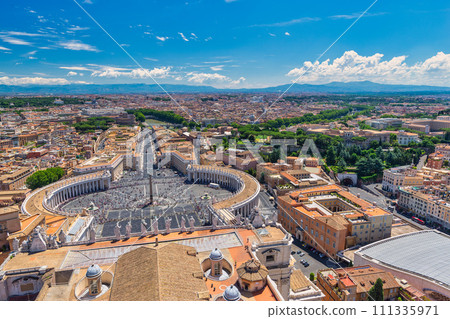 Rome Vatican Italy, high angle view city skyline at St. Peter's Square Rome Vatican Italy, high angle view city skyline at St. Peter's Square 111335971