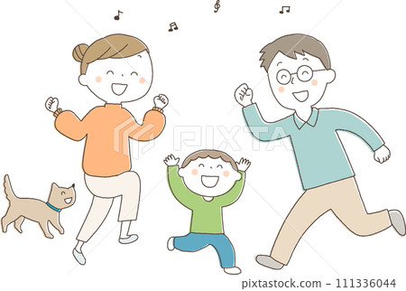 family dancing happily family dancing happily 111336044