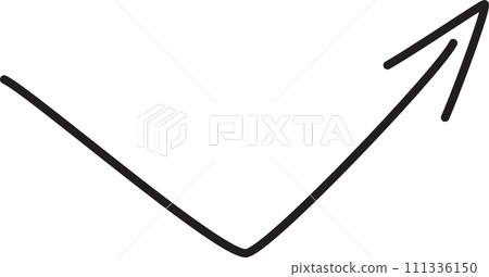 Handwritten arrow mark _ black 111336150