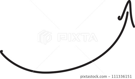 Handwritten arrow mark _ black 111336151