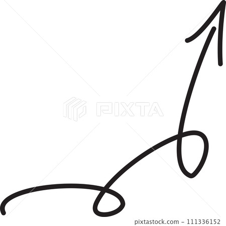 Handwritten arrow mark _ black 111336152