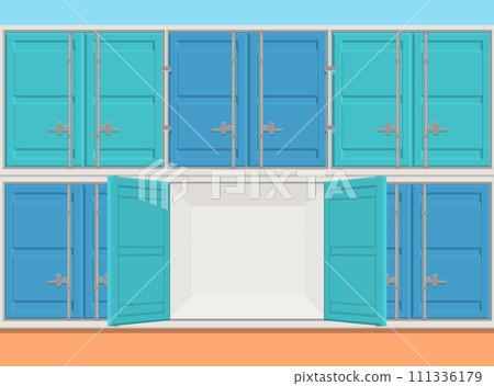 Illustration of a container type trunk room 111336179