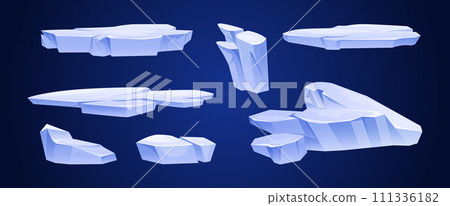 Set of ice floes isolated on background 111336182