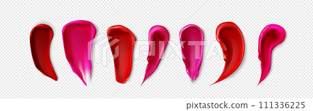 Red and pink gloss lipstick texture smear Red and pink gloss lipstick texture smear 111336225