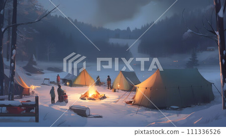 Fun of winter camping No.021 AI-generated image 111336526