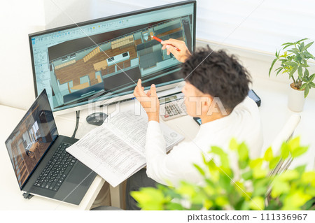 3D CAD 3D 3DCG architectural design house interior 1 person 3D CAD 3D 3DCG architectural design house interior 1 person 111336967