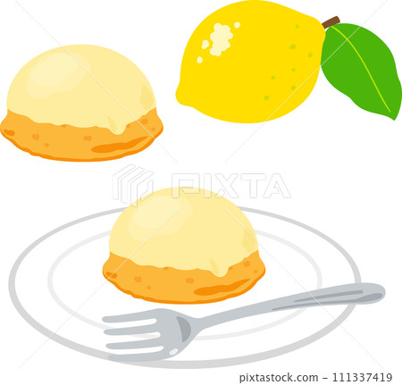 Lemon cake and lemon Lemon cake and lemon 111337419