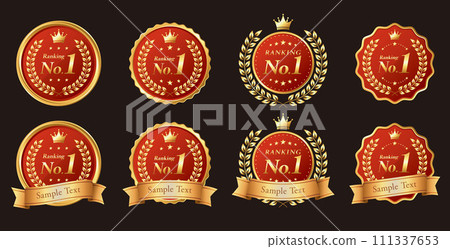 Ranking frame/medal/emblem/vector illustration material/red and gold gradation 111337653