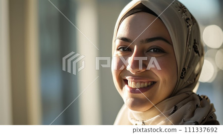 Beautiful middle eastern woman wearing abaya. Islam religious concept. 111337692