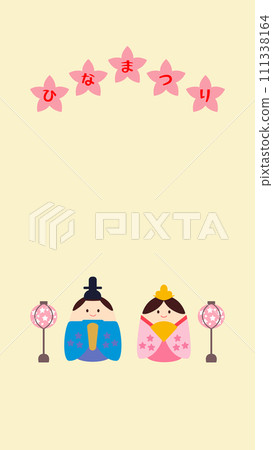 Hinamatsuri illustration material: Empress and Hina dolls 9:16 Hinamatsuri illustration material: Empress and Hina dolls 9:16 111338164