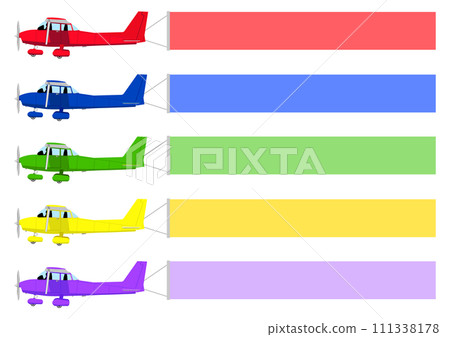 彩色螺旋槳飛機橫幅框架集 彩色螺旋槳飛機橫幅框架集 111338178