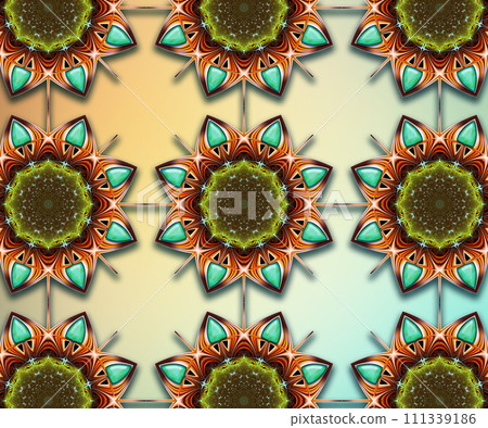 3D pattern background tile with embossed color abstract fractal art 3D pattern background tile with embossed color abstract fractal art 111339186