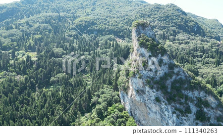 Greece, Corfu, Beach Agios Georgios, Rock. Incredible view of a rock that is located on a fantastic beach in Corfu Agios Georgios. 111340263