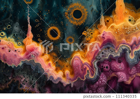 Ink flow in the planet's oceans: a symphony of colors and shapes AI images 10 111340335