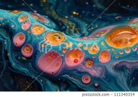 Ink flow in the planet's oceans: a symphony of colors and shapes AI image 21 111340354