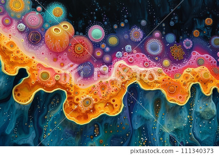 Ink flow in the planet's oceans: a symphony of colors and shapes AI images 39 Ink flow in the planet's oceans: a symphony of colors and shapes AI images 39 111340373