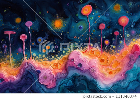 Ink flow in the planet's oceans: a symphony of colors and shapes AI images 40 Ink flow in the planet's oceans: a symphony of colors and shapes AI images 40 111340374