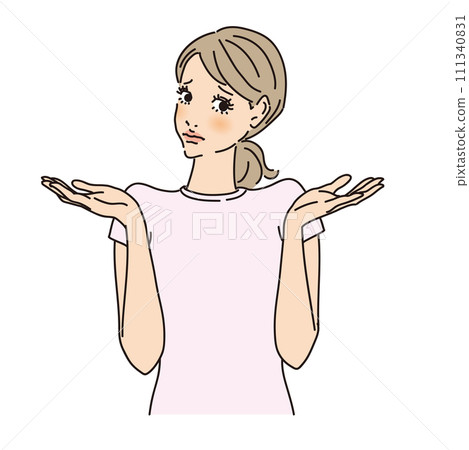 頭髮綁在腦後的女人的健康上半身 111340831