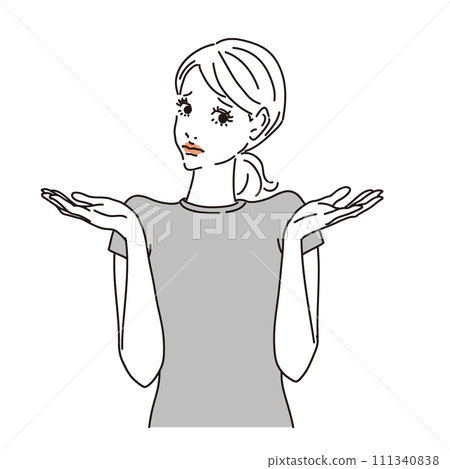 頭髮綁在腦後的女人的健康上半身 111340838