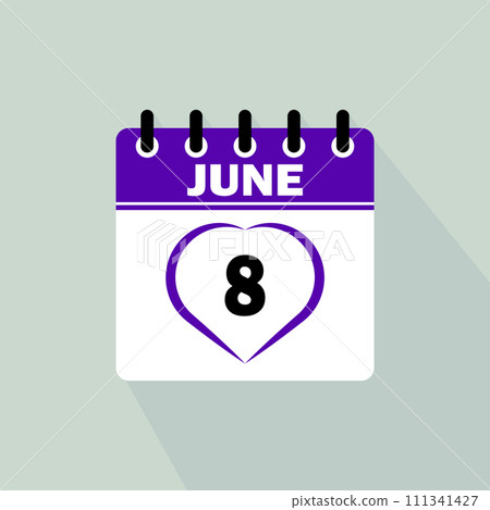 Icon calendar day - 8 June 111341427
