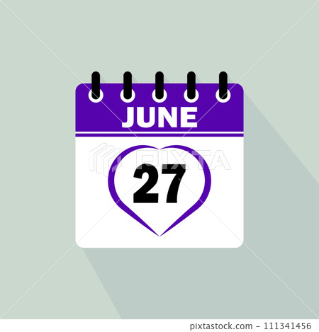 Icon calendar day - 27 June 111341456