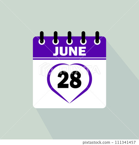 Icon calendar day - 28 June 111341457