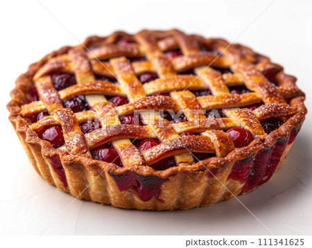 cherry pie on white background cherry pie on white background 111341625