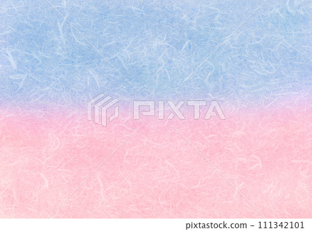 Creative Japanese paper with a blue peach gradation inlaid with natural fibers Creative Japanese paper with a blue peach gradation inlaid with natural fibers 111342101