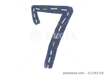 7個可愛數字的手寫插圖 111342158