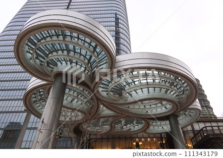 TOWER PLAZA entrance Azabudai Hills Mori JP Tower in Tokyo, Japan. February 4, 2024 TOWER PLAZA entrance Azabudai Hills Mori JP Tower in Tokyo, Japan. February 4, 2024 111343179