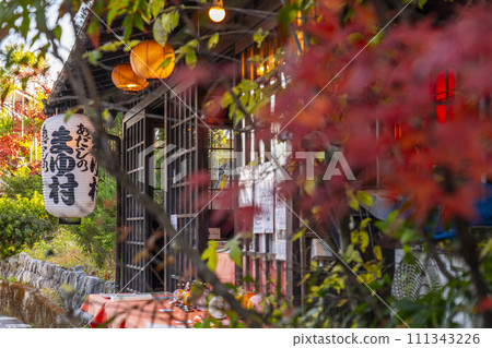 京都佐賀鳥居本秋天的傳統城鎮景觀 111343226