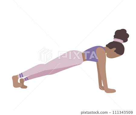 Yoga asana purple datk skin flat design Yoga asana purple datk skin flat design 111343509