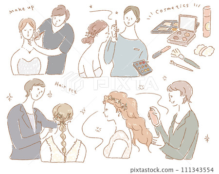 Bridal hair makeup, wedding, solo wedding, cosmetics 111343554