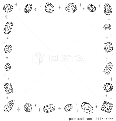 Simple jewel frame 1 color square 111343866