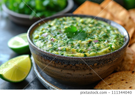 Fresh Avocado Salsa in Rustic Bowl Fresh Avocado Salsa in Rustic Bowl 111344040