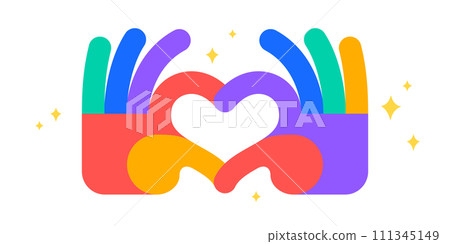 Hand sign Heart Love Hand sign Heart Love 111345149