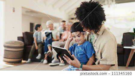 Family, mother and son with a tablet, home or happiness with movies, search internet or mobile app. Mama, male child or social media with technology, love or website information with a smile or films Family, mother and son with a tablet, home or happiness with movies, search internet or mobile app. Mama, male child or social media with technology, love or website information with a smile or films 111345160