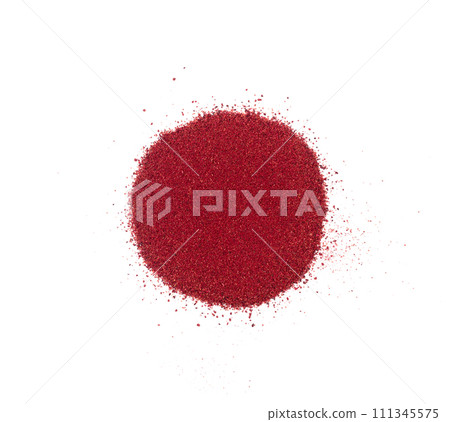 Sumac Powder Isolated, Red Sumach Ground Seasoning, Dry Sumak, Crushed Typhina Seeds Sumac Powder Isolated, Red Sumach Ground Seasoning, Dry Sumak, Crushed Typhina Seeds 111345575