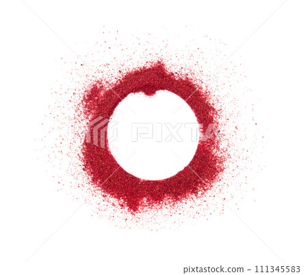 Sumac Powder Isolated, Red Sumach Ground Seasoning, Dry Sumak, Crushed Typhina Seeds Sumac Powder Isolated, Red Sumach Ground Seasoning, Dry Sumak, Crushed Typhina Seeds 111345583