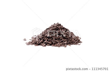 Chocolate Sprinkle Pile Isolated, Candy Sprinkles Flakes, Sweet Brown Flakes Glaze Decoration Chocolate Sprinkle Pile Isolated, Candy Sprinkles Flakes, Sweet Brown Flakes Glaze Decoration 111345701