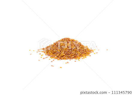 Sugar Sprinkles Pile, Golden Candy Sprinkles, Sweet Brown Flakes Glaze Decoration, Multicolored Crystals 111345790