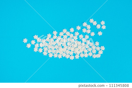 White Snowflake Sprinkles, Scattered Sugar Snow, Decorative Christmas Stars, Ice Xmas Decoration White Snowflake Sprinkles, Scattered Sugar Snow, Decorative Christmas Stars, Ice Xmas Decoration 111345808