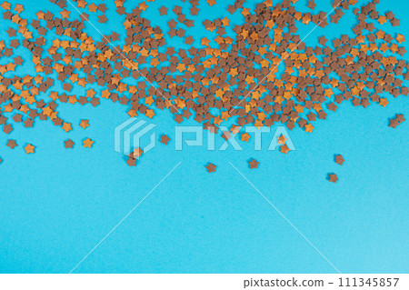 Cookie Stars Sprinkle, Sugar Star Pile, Candy Flakes, Sweet Brown Sprinkles Decoration, Candy Stars 111345857