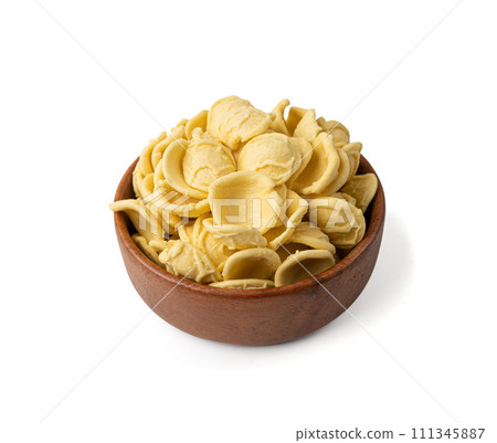Raw Orecchiette Pasta, Homemade Dry Macaroni, Italian Recchietedde 111345887